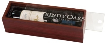 Rosewood Finish Wine Box with Clear Acrylic Lid