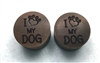 Pair of "I Love My Dog" Organic Plugs