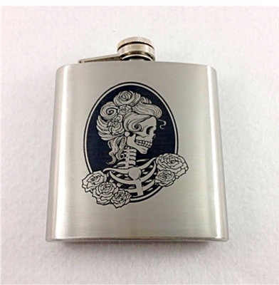 6 oz Skeleton Goddess Designed Flask