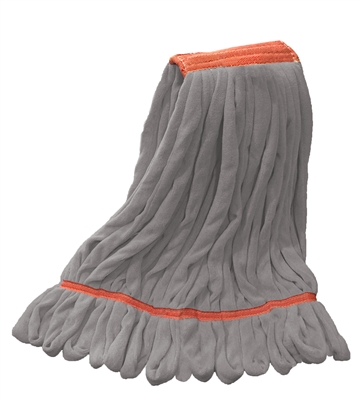 Microfiber Wet Mop | Looped End | Gray Large Narrow Band