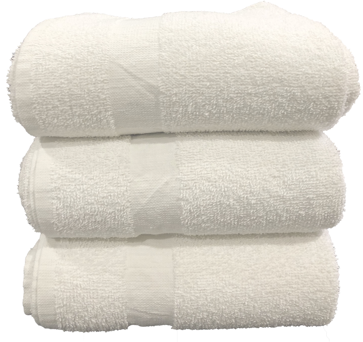 Wholesale Bath Towels White with Cam Border - In Bulk Cases