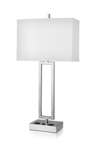 Gatsby Single Table Lamp with 2 Outlets