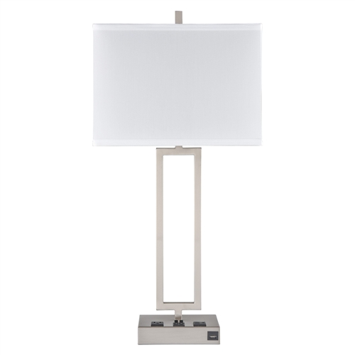 Gatsby Twin Table Lamp with 2 Outlets and USB