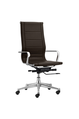 Florence High Back Task Chair with Metal Arms - Brown