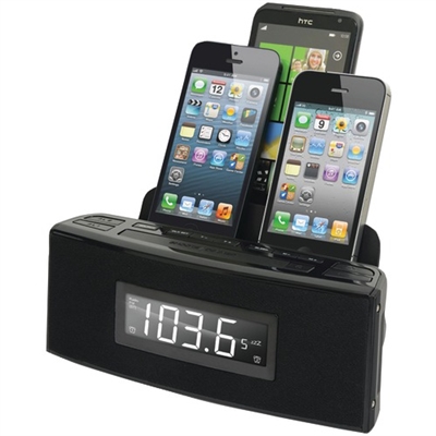 DOK CR18 3-Port Smartphone Charger with Speaker & Alarm Clock