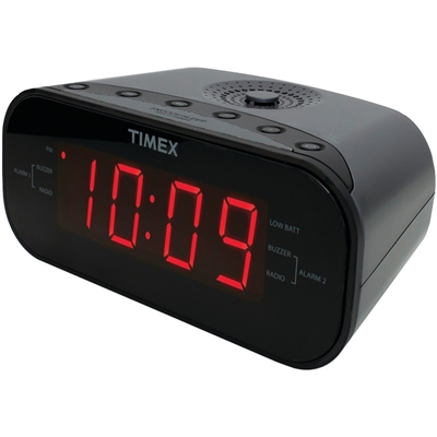 TIMEX T231GRY2 AM/FM Dual-Alarm Clock Radio with Digital Tuning (Gun Metal Gray)