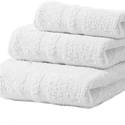 Deluxe Hotel Hand Towels 16x27 3 lb  86/14 Cotton Blend with Double Cam Border