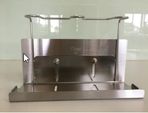 Dove 240 ml (8.11 oz) Dispenser Bracket - Triple Fixture Polished Stainless Steel