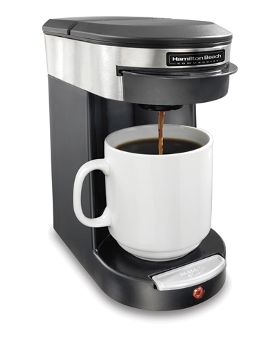 Hamilton Beach Deluxe 1 Cup Coffeemaker-Black with Stainless Steel