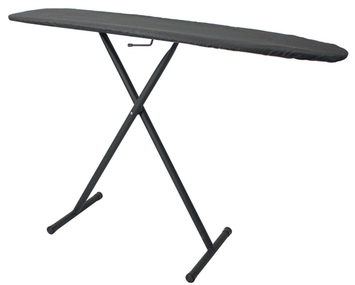53" Basic Ironing Board; Black with Charcoal Cover - Casepack 4