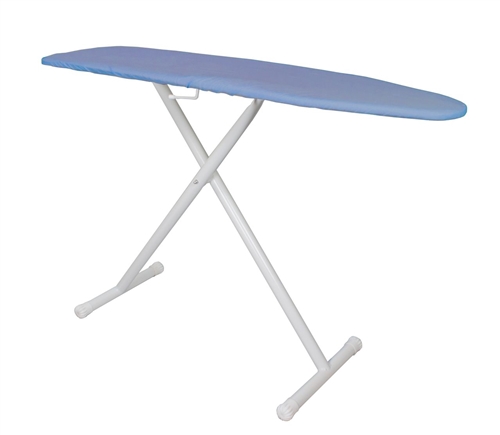 53" Premium Ironing Board; White With Blue Cover - Casepack 4