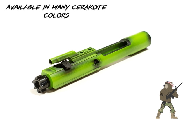 AR-15 Battleworn H-Series Cerakote .223 / 5.56 / 300 Blackout / 350 Legend Bolt Carrier Group - Available in multiple colors - Shown here in Zombie Green Battleworn