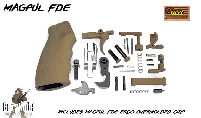 Magpul FDE Complete Lower Parts Kit with Ergo Overmolded Grip