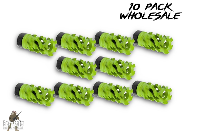 10PK WALKING DEAD MUZZLE BRAKE - STAINLESS STEEL 1/2-28RH