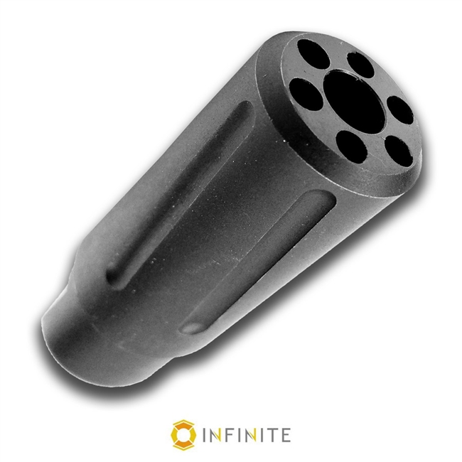 INFINITE 1/2-28 RH Halestorm Spiral Pulse Fluted Muzzle Brake - Stainless (Black)