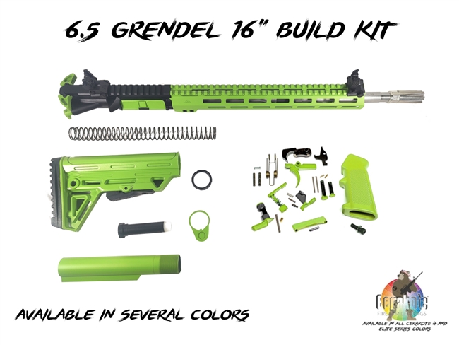 6.5 Grendel 16" MLok  Upper with Build Kit - Available in several colors