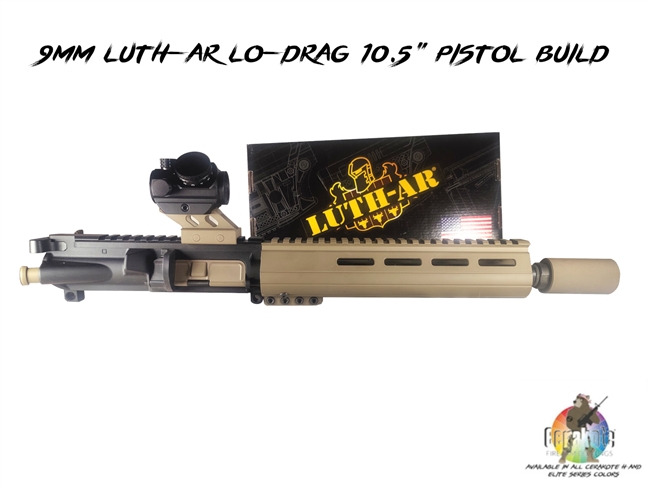 9mm Luth-AR Lo-Drag 10.5" Pistol Build - Shown here in Magpul FDE