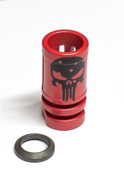 Birdcage Muzzle Device with Black Punisher-COLOR CHOICE