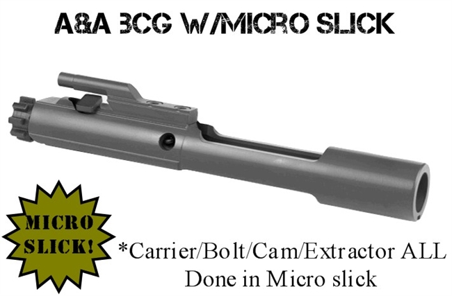 A&A Micro Slick Bolt Carrier Group .223/5.56/300 with Micro Slick Bolt Assembly