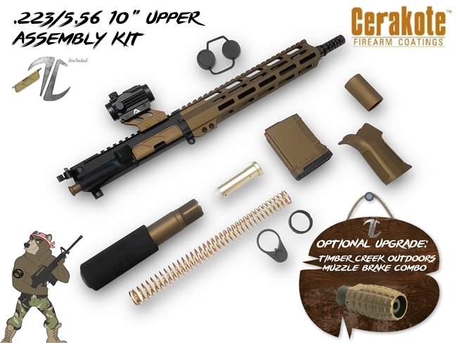 AA Edition 1 - AR15 .223/5.56 10" Upper Assembly Kit - Shown here in Burnt Bronze