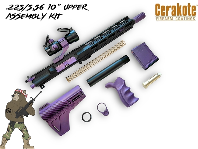 AA Edition 2 - AR15 .223/5.56 10" Upper Assembly Kit - Shown here in Bright Purple