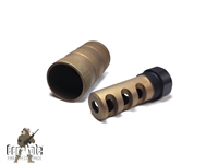 ALUMINUM  5/8x24 Muzzle Brake W/ Sound Forwarding Sleeve-COLOR CHOICE