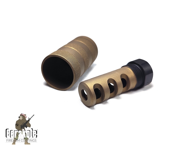 ALUMINUM  5/8x24 Muzzle Brake W/ Sound Forwarding Sleeve-COLOR CHOICE