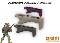 ALUMINUM ANGLED GRIP FOR KEYMOD SYSTEM - Choose your color - Shown here in OD Green, FDE, and Black Cherry Cerakote
