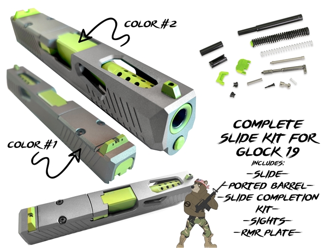 Custom Complete Slide Kit for Glock 19 - You Choose Colors