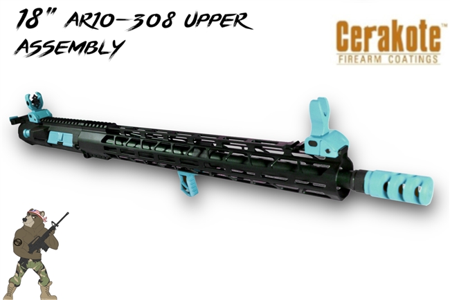 18" AR10/308 Upper Assembly - In Your Choice of Color