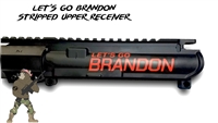 Let's Go Brandon Slick Side Pistol Caliber Stripped Upper Receiver - You Choose Color - Shown here in Firehouse Red