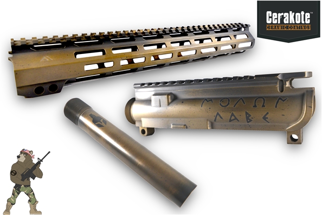 Molon Labe AR-15 Furniture Kit in Burnt Bronze Battleworn