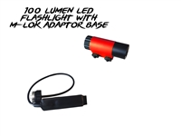 100 Lumen LED Flashlight with M-LOK Adaptor Base- You Choose Color -Shown here in USMC Red