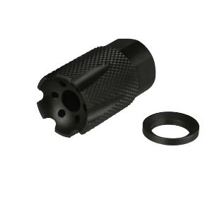 A&A All Steel Low Concussion 1/2x36 Compact Muzzle Brake Compensator 9mm