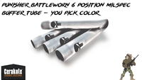 Battleworn Punisher 6 Position Milspec Buffer Tube - Choose Your Color!