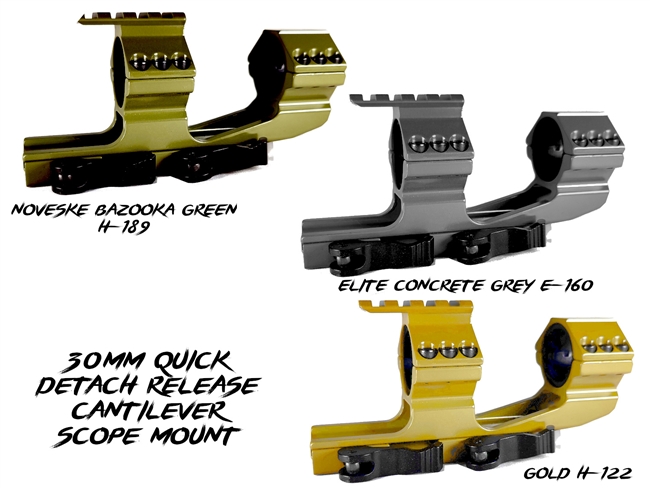Trinity Force 30MM HEAVY DUTY-COLOR CHOICE- QUICK RELEASE SCOPE MOUNT W/1" INSERTS/LONG