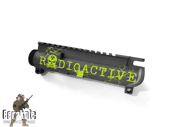 Radioactive AR15 Stripped Upper Receiver - Customizable in your choice of Color - Shown here in Zombie Green