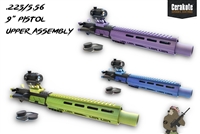 A&A "THE TRUTH" .223/5.56 Pistol Upper Assembly - Shown here in Bright Purple, NRA Blue, and Zombie Green