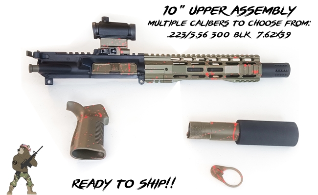 Way Cool Jr - READY TO SHIP!  AR15 10" 300 BLK Complete Upper Assembly - Choice of Color