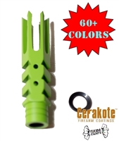 1/2"X28 THREAD SPIKE STYLE MUZZLE BRAKE-COLOR OPTIONS