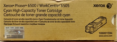 Original Xerox Phaser  6500 High-Yield Cyan Toner Cartridge 106R01594