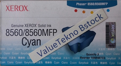 Genuine Xerox 108R00723 8560/8560MFP Cyan Solid Ink Sticks, Pack Of 3 Bstock