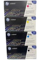 Original 124Aset  Q6000A Black Q6001A Cyan Q6002A Yellow Q6003A Magenta Toner Cartridge Combo Pack Bstock