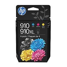 HP 910XL/910 3JB41AN 4 Pack Black High Yield Cyan Yellow Magenta Standard Yield Bstock