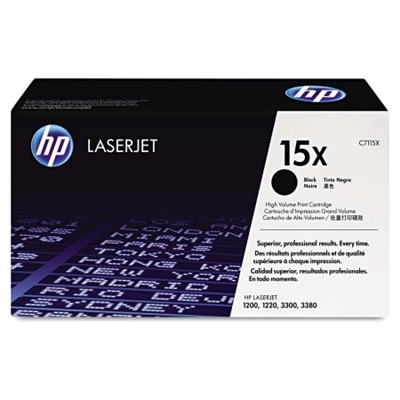 HP 15X, (C7115X) High Yield Black Original LaserJet Toner Cartridge