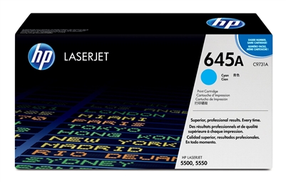 Original HP 645A, Cyan Toner Cartridge (C9731A)
