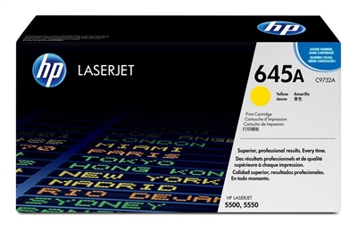Genuine HP 645A, Yellow Toner Cartridge (C9732A)