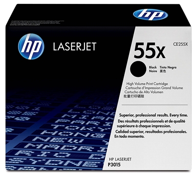 Genuine HP 55X, High-Yield Black Toner Cartridge (CE255X)