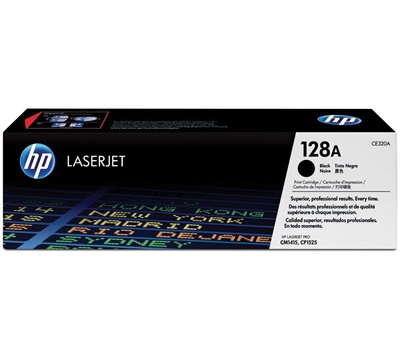 Genuine HP 128A, Black Toner Cartridge (CE320A)