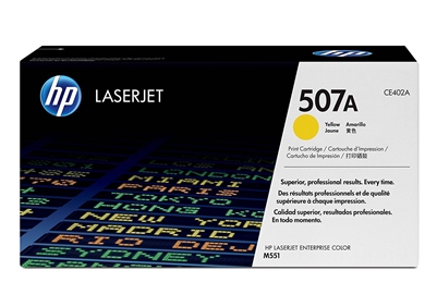 Genuine HP 507A, Yellow Toner Cartridge (CE402A)